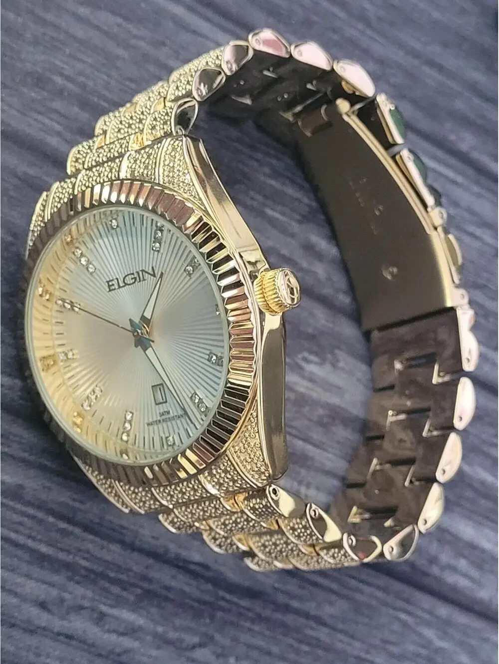 Elgin Diamond Nugget‎ Mens Fluted Watch Authorized Dealer